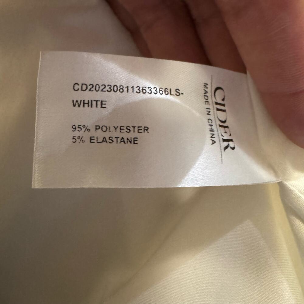 NWT Cider Bubble Hem Satin White Maxi Lined Skirt Women’s Size 1XL - Picture 8 of 8